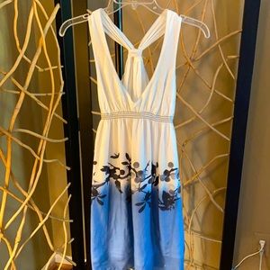 Max Studio blue, white, and black dress